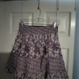 SO Purple Floral Paisley A-Line Skirt